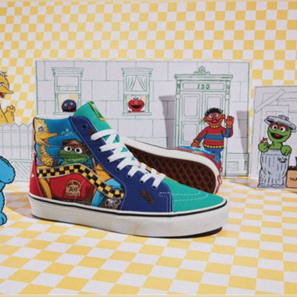 Vans Sesame Street x Sk8‑Hi s Taxi Service' 'Oscar'  mens 5.5 women's 7